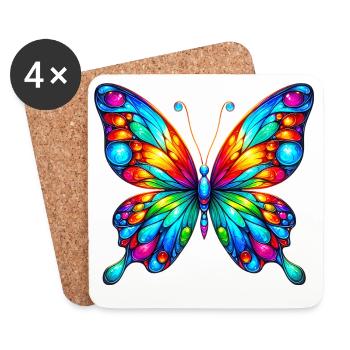 Schmetterling - Untersetzer (4er-Set) - Weiß - Vorne