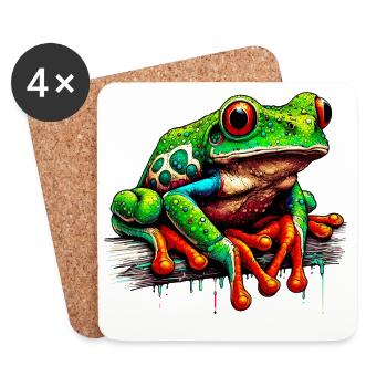 Frog - Coasters (set of 4) - white - Front