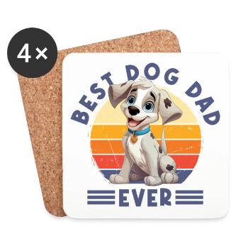 Chien Meilleur chien papa de tous les temps Meilleur chien papa père - Dessous de verre (lot de 4) - blanc - Devant