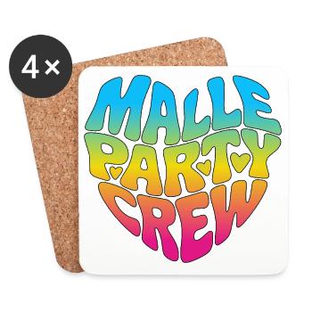 Malle Party Crew - Untersetzer (4er-Set) - Weiß - Vorne