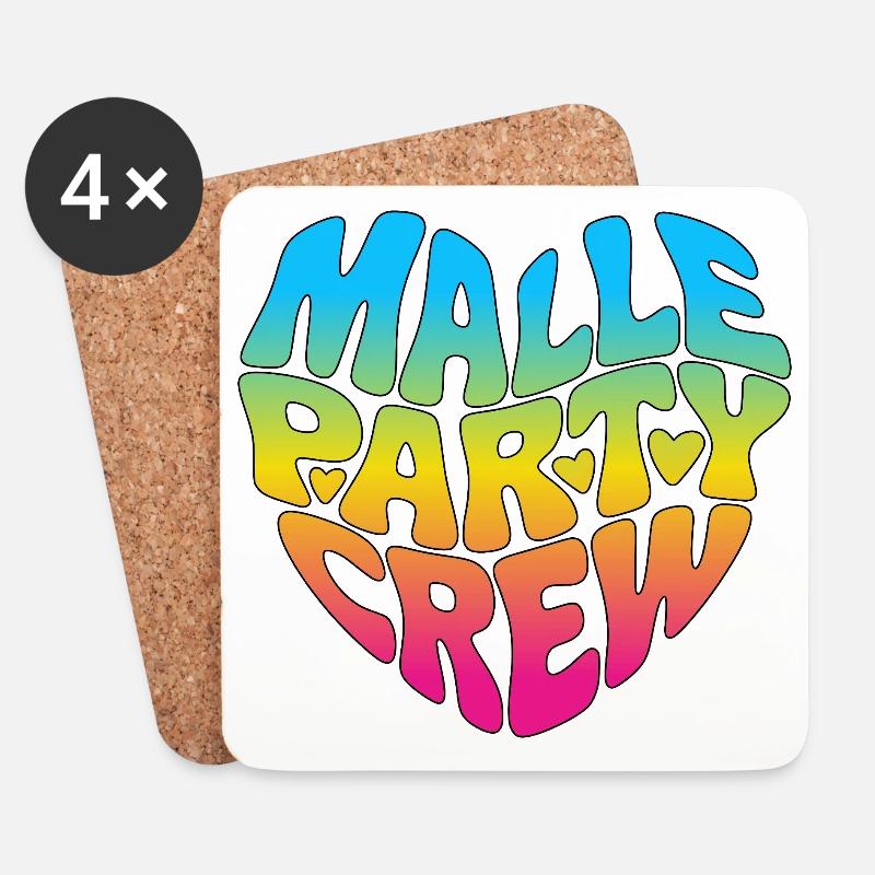Malle Party Crew - Untersetzer (4er-Set) - Weiß