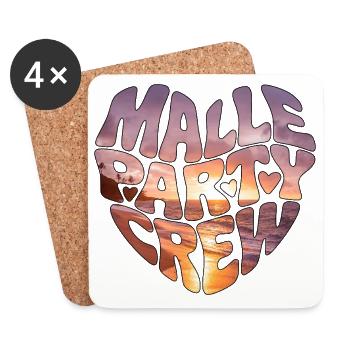 Malle Party Crew - Untersetzer (4er-Set) - Weiß - Vorne