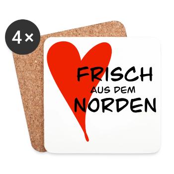 Herz Freundschaft frisch aus dem norden - Untersetzer (4er-Set) - Weiß - Vorne