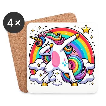 Dabbing Unicorn Rainbow Unicorn Kids - Coasters (set of 4) - white - Front