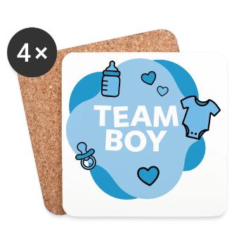 Team Boy Baby Shower Design - Coasters (set of 4) - white - Front