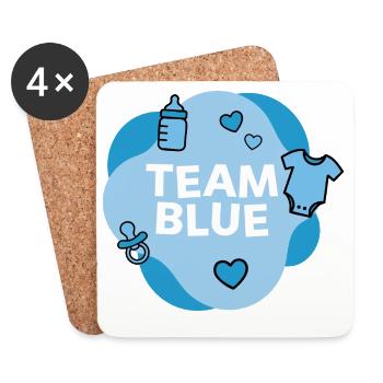 Team Blue Baby Shower Design - Coasters (set of 4) - white - Front