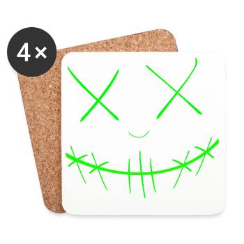 Gesicht - Untersetzer (4er-Set) - Weiß - Vorne