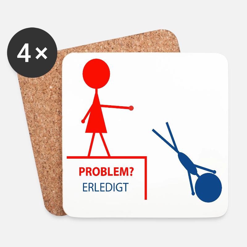 Funny saying – problem? Done! - Coasters (set of 4) - white