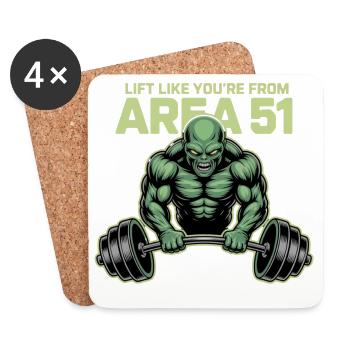 Lift Like You Are From Area 51 Alien - Untersetzer (4er-Set) - Weiß - Vorne
