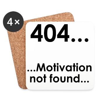 Unispruch "Error404" Student Geschenk, Studenten - Untersetzer (4er-Set) - Weiß - Vorne