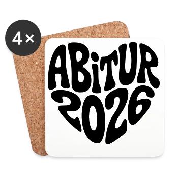 Abitur 2026 - Untersetzer (4er-Set) - Weiß - Vorne