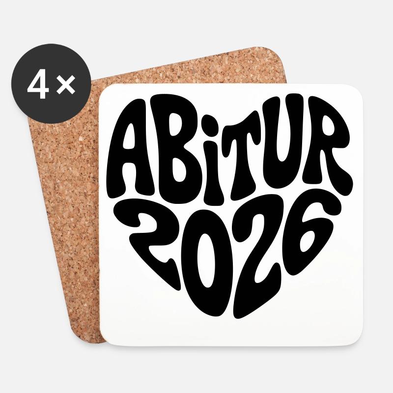 Abitur 2026 - Untersetzer (4er-Set) - Weiß