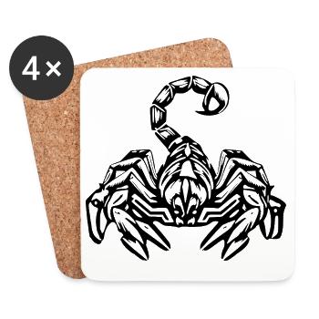 Scorpio Zodiac T-shirt Gift - Coasters (set of 4) - white - Front