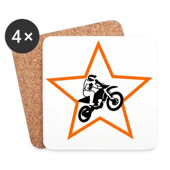 Motocross - Untersetzer (4er-Set) - Weiß - Vorne
