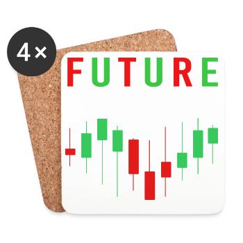 Trading Finance Stocks Money Bitcoin Capital - Coasters (set of 4) - white - Front