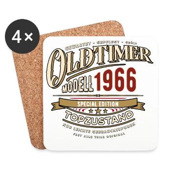 Vintage Model 1966 | Birthday Gift - Coasters (set of 4) - white - Front