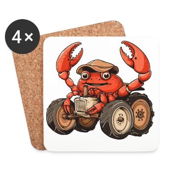 Éleveur de tracteurs crabes crabes - Dessous de verre (lot de 4) - blanc - Devant