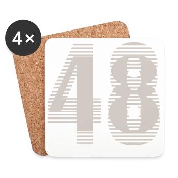 Numéro de course 48 – Passion du sport automobile - Dessous de verre (lot de 4) - blanc - Devant