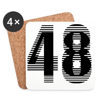 Numéro de course 48 – Passion du sport automobile - Dessous de verre (lot de 4) - blanc - Devant