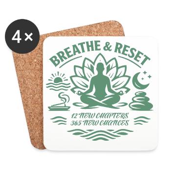 12 nouveaux chapitres, 365 nouvelles chances | bonnes intentions - Dessous de verre (lot de 4) - blanc - Devant