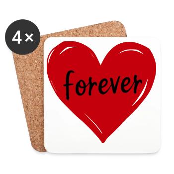 Valentinstag rotes Herz rot Geschenk Valentinstag - Untersetzer (4er-Set) - Weiß - Vorne