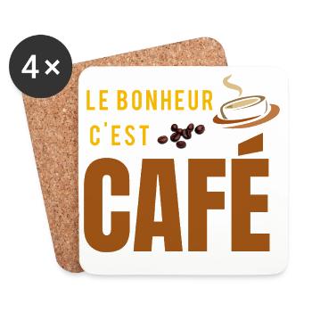 Happiness is coffee - Coasters (set of 4) - white - Front