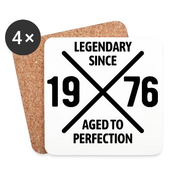 Legendary since 1976 | Aged to perfection - Coasters (set of 4) - white - Front