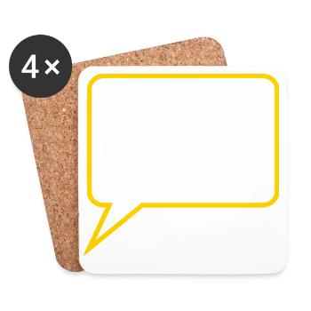 Personnalisez votre propre bande dessinée en bulles de dialogue - Dessous de verre (lot de 4) - blanc - Devant