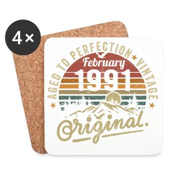 February 1991 - February 1991 Anniversary February 1991 - Coasters (set of 4) - white - Front