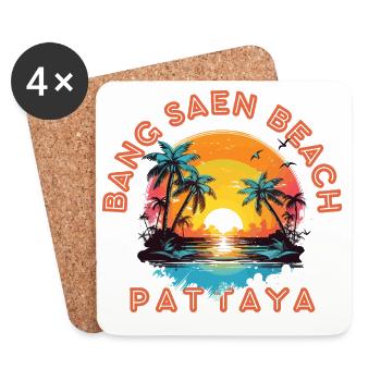 Pattaya Sunset Beach Vibes - Untersetzer (4er-Set) - Weiß - Vorne
