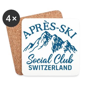 Après Ski Social Club Suisse Ski - Dessous de verre (lot de 4) - blanc - Devant