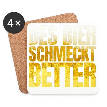 Tirol Des Bier schmeckt better - Untersetzer (4er-Set) - Weiß - Vorne