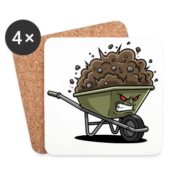 Angry Rubble Cart - Coasters (set of 4) - white - Front