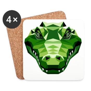 Krokodil Alligator Reptilien Kroko Liebe Krokodile - Untersetzer (4er-Set) - Weiß - Vorne