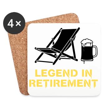 Retired Legend Rente Liegestuhl - Untersetzer (4er-Set) - Weiß - Vorne