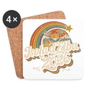 Isola d'Elba 2026 Retro Beach Logo - Coasters (set of 4) - white - Front