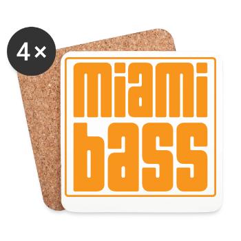 Miami Bass Retro Blocks - Coasters (set of 4) - white - Front
