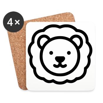 lion - Dessous de verre (lot de 4) - blanc - Devant