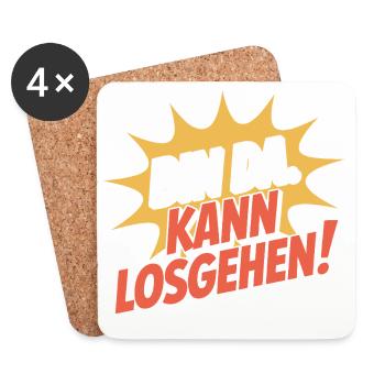Bin Da Kann Losgehen JGA Büro Malle Festival Party - Untersetzer (4er-Set) - Weiß - Vorne