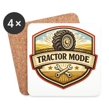 Tractor Mode Emblem - Coasters (set of 4) - white - Front