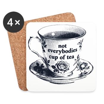 Pas la tasse de thé de tout le monde - Dessous de verre (lot de 4) - blanc - Devant