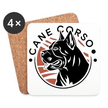 Retro Sunset Cat Silhouette Design - Coasters (set of 4) - white - Front