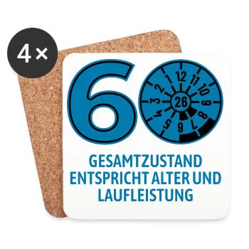 HU Mai 2026 - 60 Jahre - Geburtstag Geschenk - Untersetzer (4er-Set) - Weiß - Vorne
