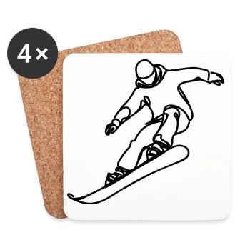 Snowboarder - Untersetzer (4er-Set) - Weiß - Vorne
