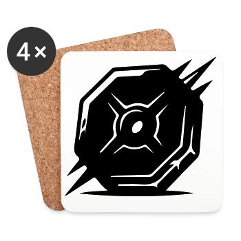 Symbole des poids - Dessous de verre (lot de 4) - blanc - Devant