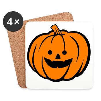 Grusel Kürbis Halloween Motiv - Untersetzer (4er-Set) - Weiß - Vorne