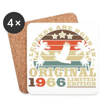 1966 Vintage Retro Geburtstagsgeschenk - Untersetzer (4er-Set) - Weiß - Vorne