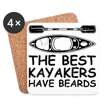 The best kayakers have beards - Funny Canoeing Kay - Untersetzer (4er-Set) - Weiß - Vorne