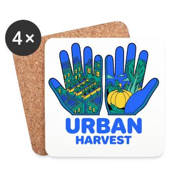 Jardin urbain Harvest Hands - Dessous de verre (lot de 4) - blanc - Devant