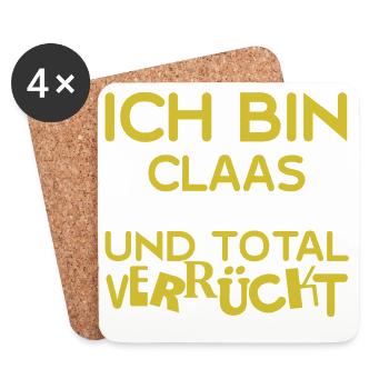Claas als Vorname - Untersetzer (4er-Set) - Weiß - Vorne